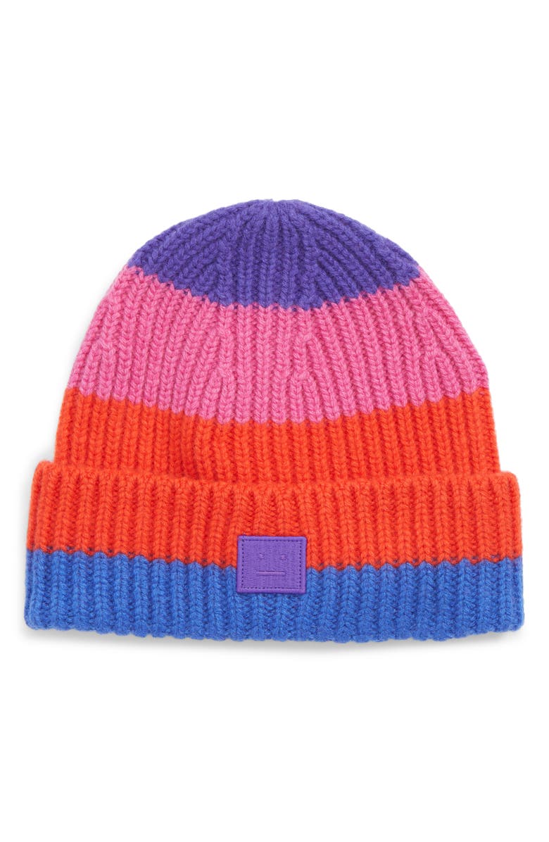 Acne Studios Kids' Pansy Stripe Wool Beanie, Main, color, 