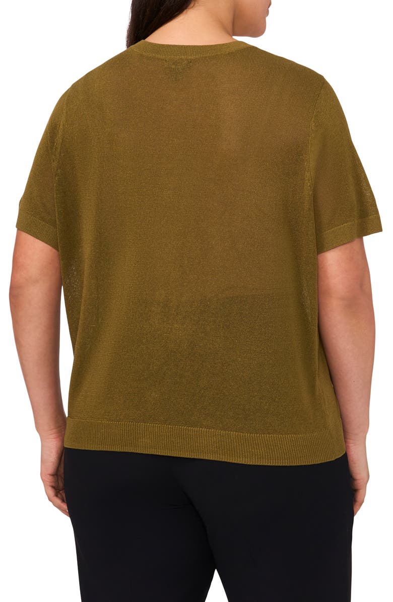 Halogen<sup>®</sup> Short Sleeve Cardigan, Alternate, color, Olive Moss