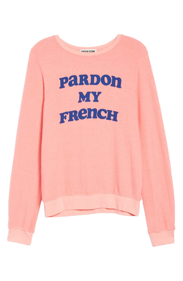 DREAM SCENE Pardon My French Sweatshirt, Alternate, color, 