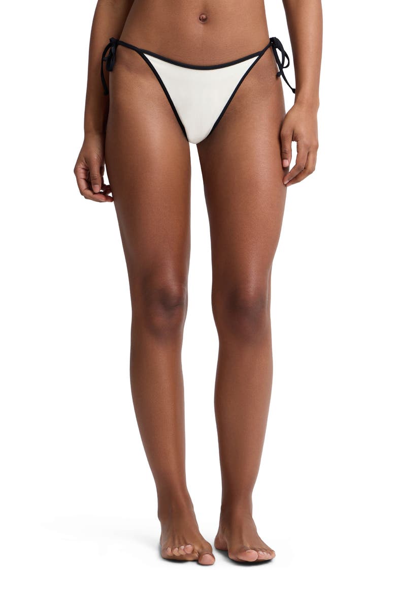 Cleo Bikini Bottom, Alternate, color, Egret/Black