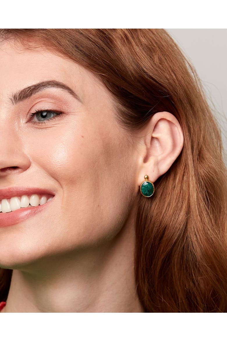 Siena Stud Earrings, Alternate, color, Emerald