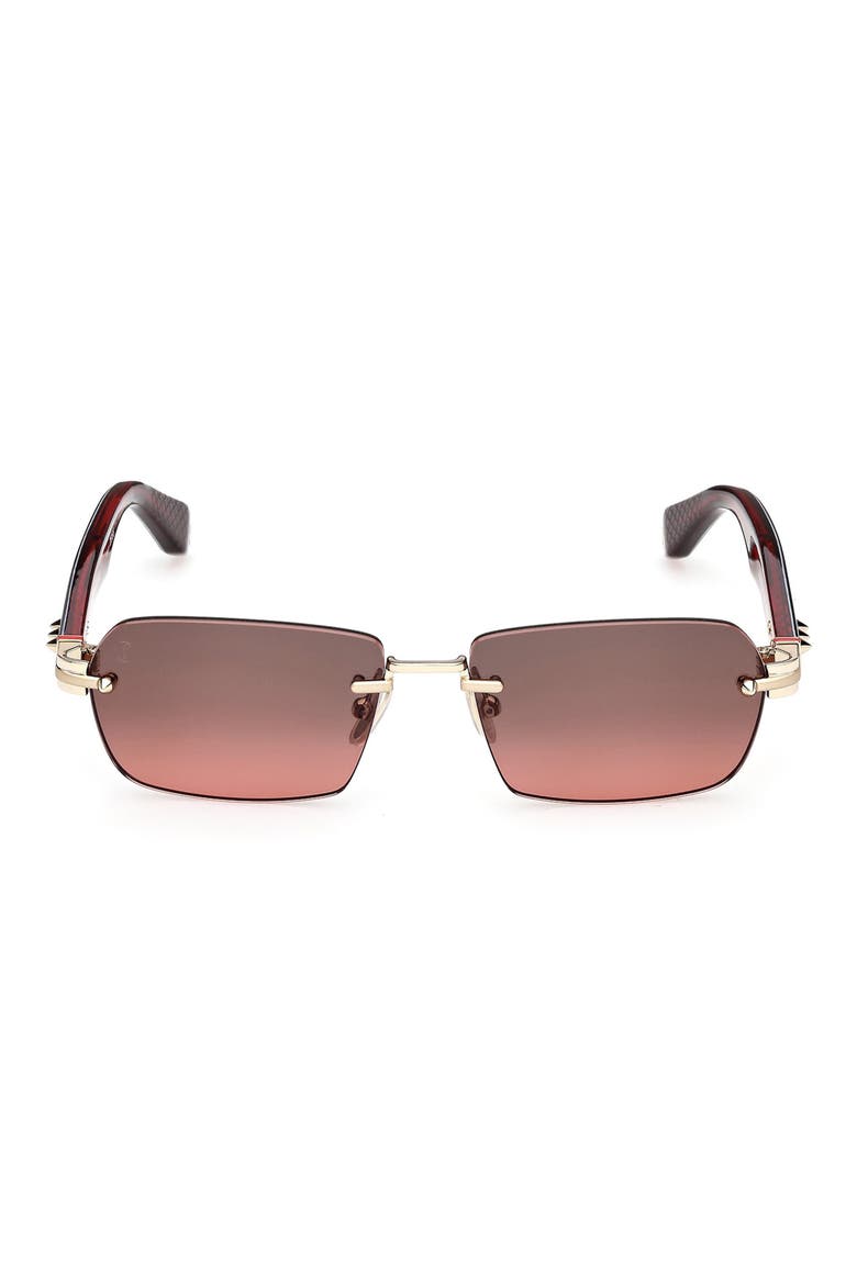 56mm Rectangular Sunglasses, Main, color, GOLD/ BLACK/ RED/ SMOKE