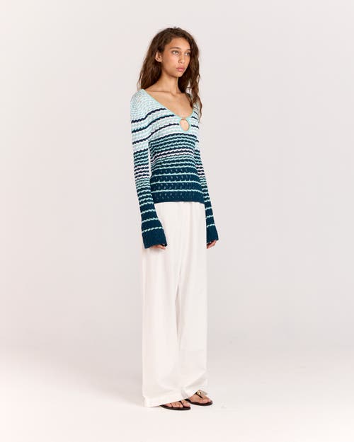 Romy Havana Crochet Top In Green Stripe