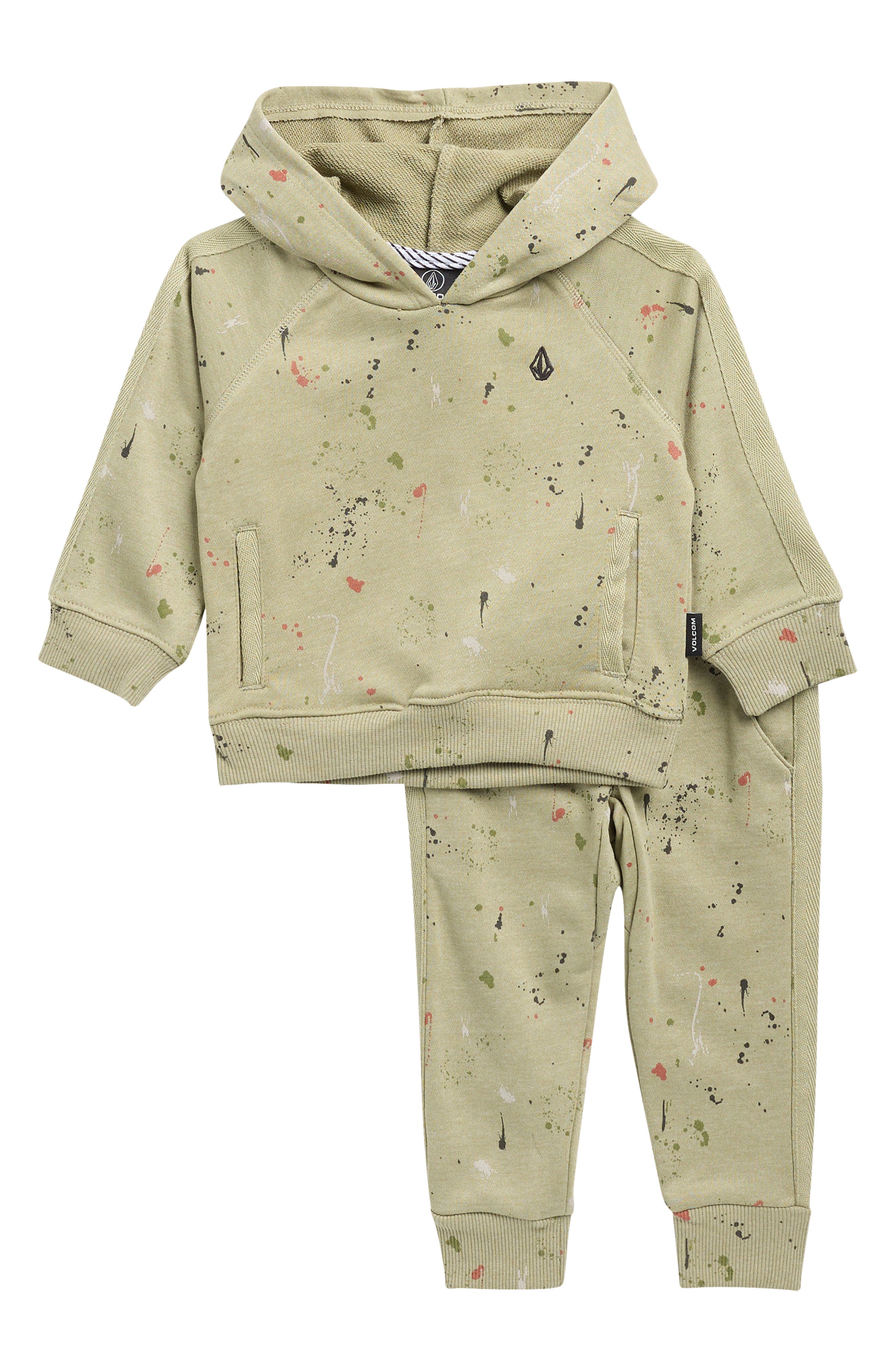 Volcom Babies'  French Terry Hoodie & Joggers Set In Green