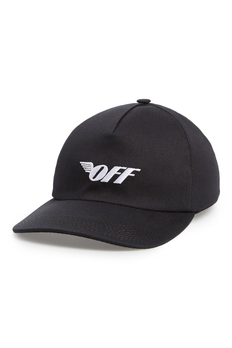 Off Wings Baseball Cap, Main, color, BLACK WHITE
