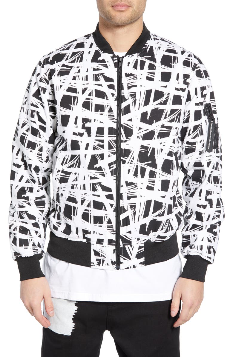 WeSC Abstract Print Bomber Jacket, Alternate, color,