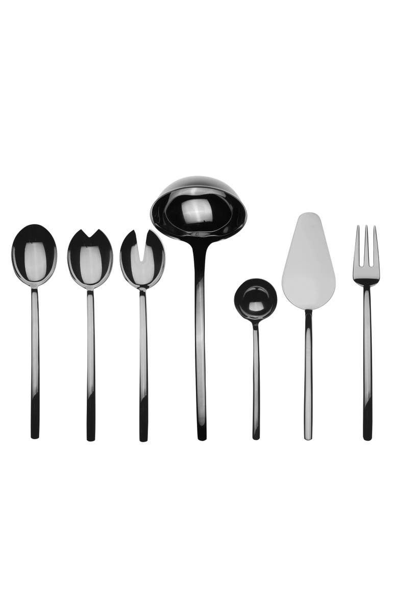 Mepra Due Serving Set - 7 Pieces, Main, color, Black Gold