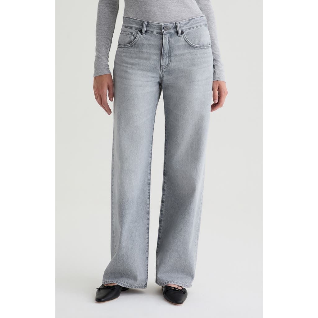 Ag Adria Low Rise Bgy Wide Leg Jeans In Gray