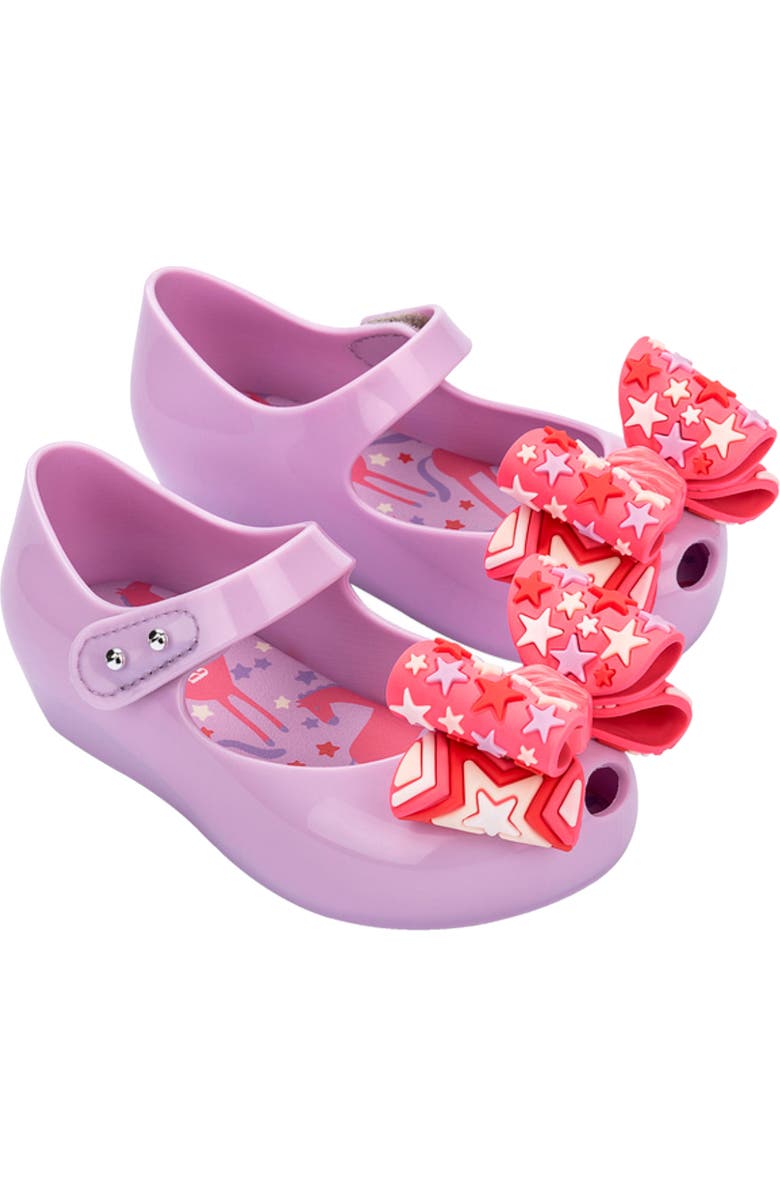 Mini Melissa Kids' Ultragirl Wonderland Mary Jane Flat, Main, color, Lilac/ Pink
