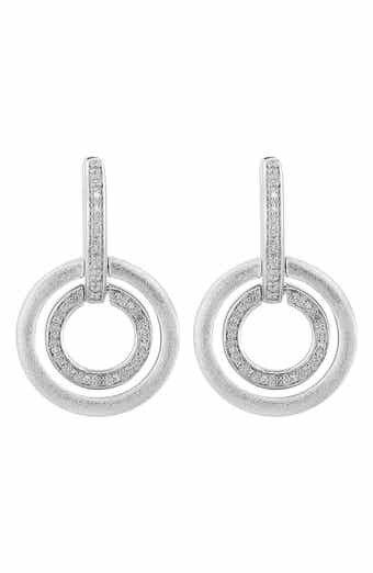 EFFY Diamond Circle Drop Huggie Hoop Earrings