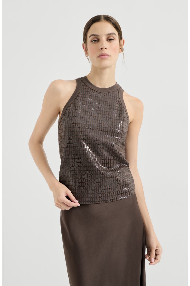 Dazzling Embroidery top, Main, color, Brown