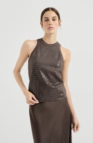 Brunello Cucinelli Dazzling Embroidery top