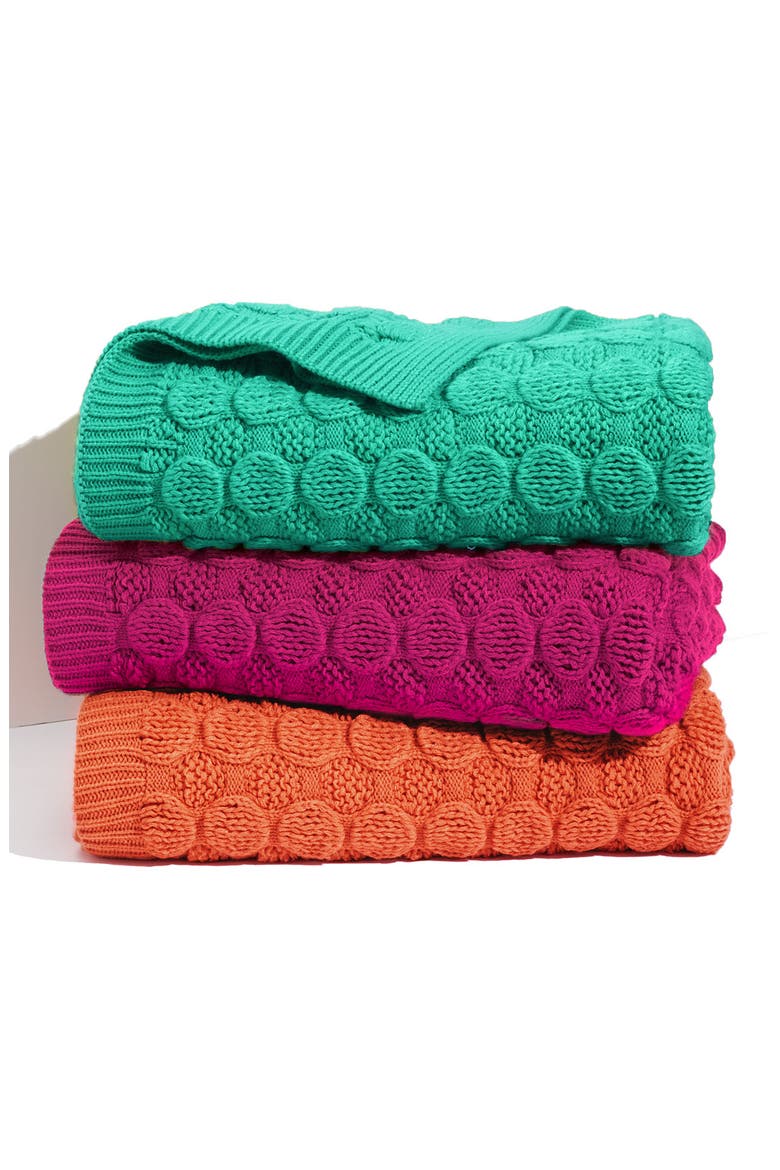 'Bubble Wrap' Knit Throw, Main, color, BLUE VELVET