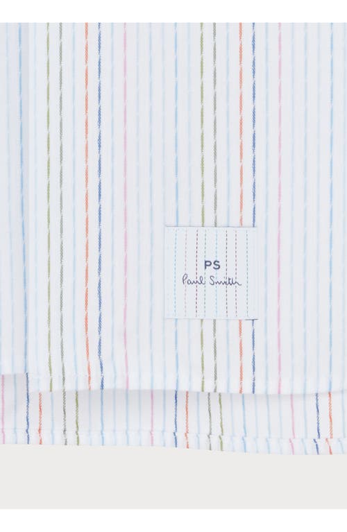 Paul Smith Mens Long Sleeve Regular Fit Striped Shirt In White