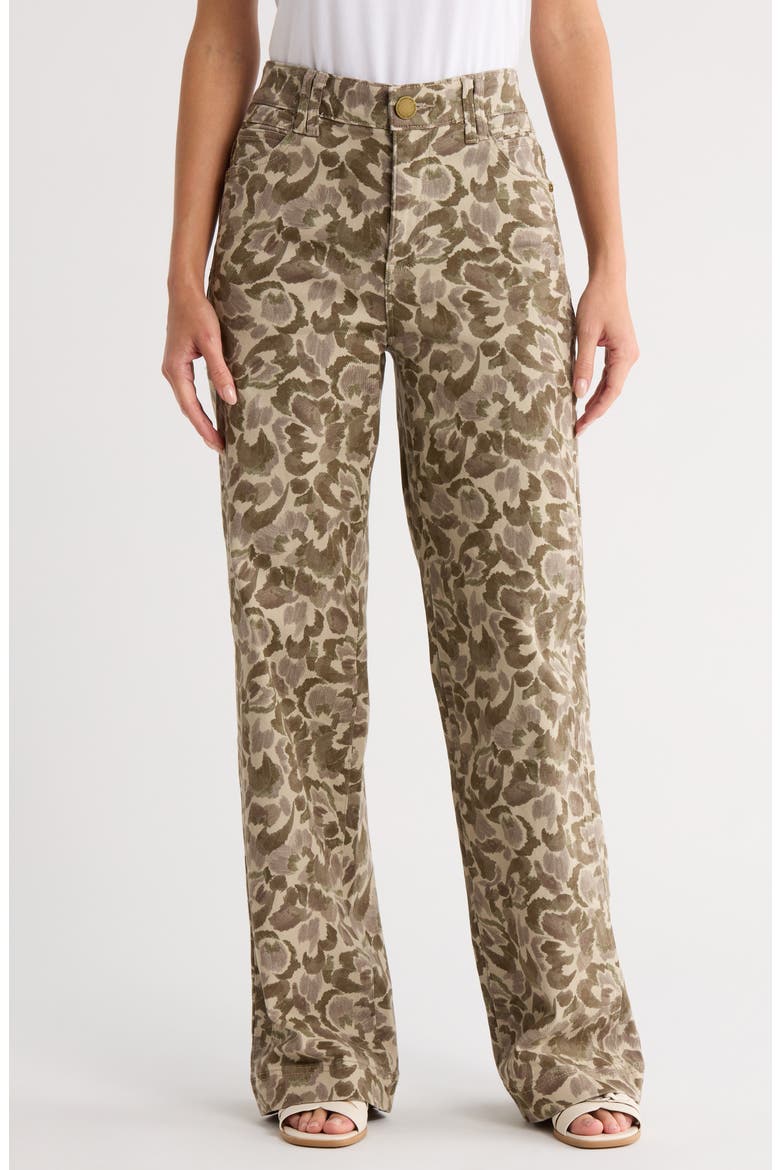Dart Print Wide Leg Pants, Main, color, FOREST MOSS/ LIGHT KHAKI