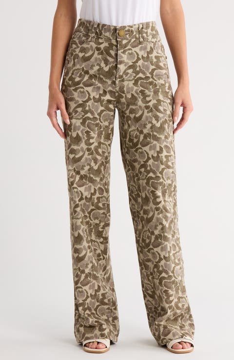 Dart Print Wide Leg Pants