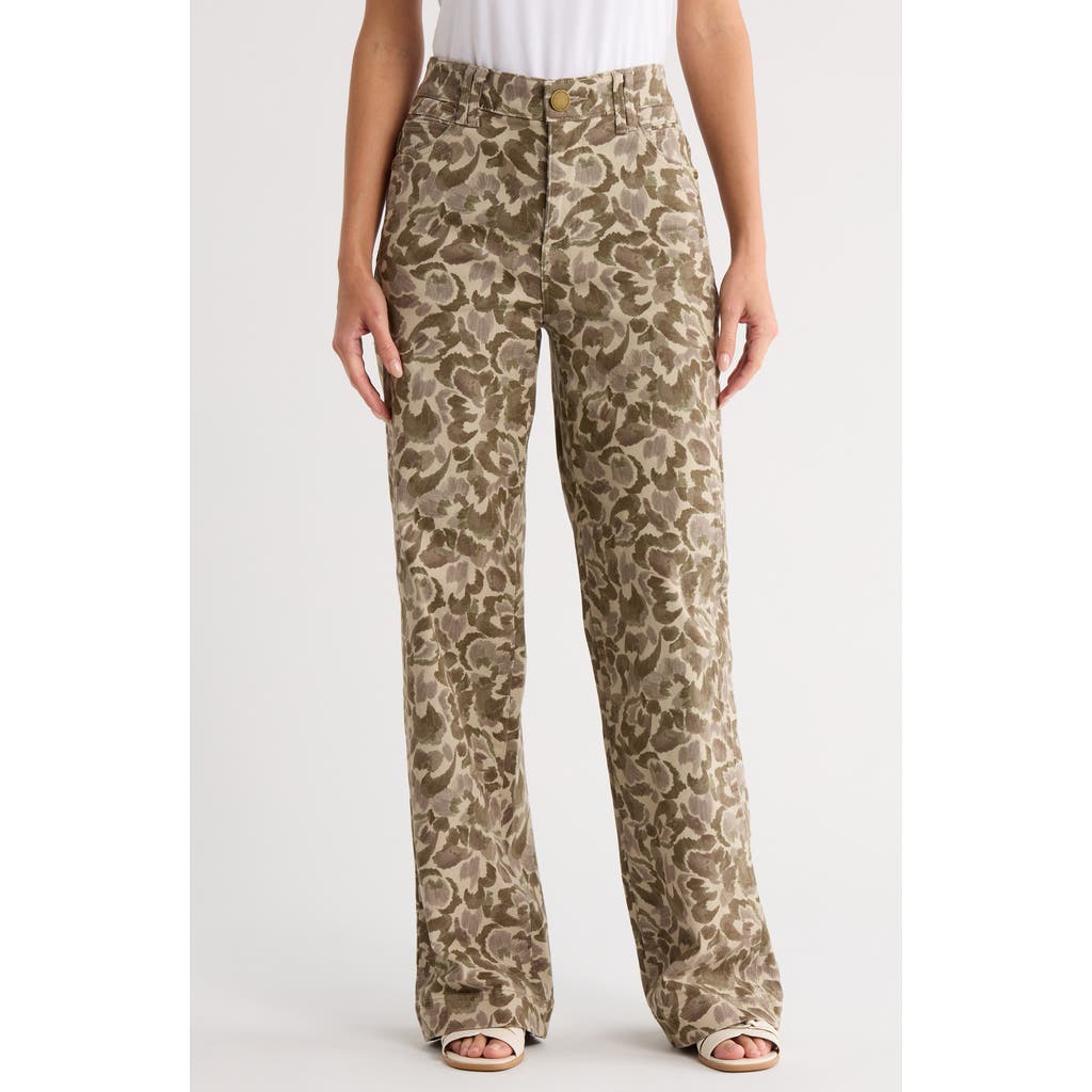 Democracy Dart Print Wide Leg Pants In Animal Print