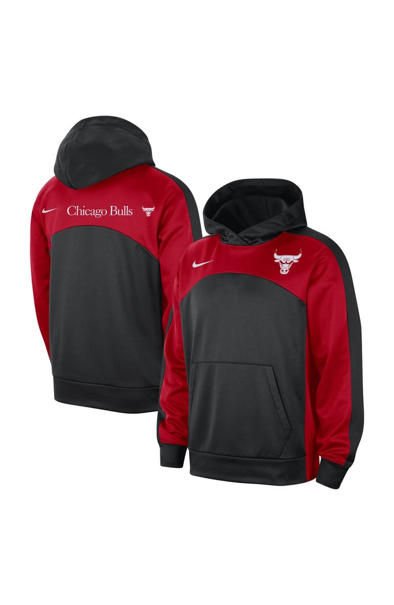 Nike Men's Nike Black/Red Chicago Bulls Authentic Starting Five Force Performance Pullover Hoodie, Alternate, color, Black