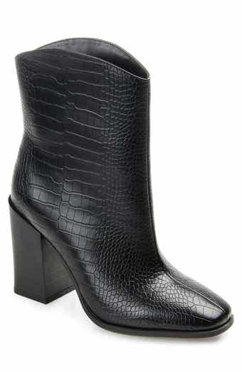 Journee Collection Brekkin Croc Embossed Western Bootie