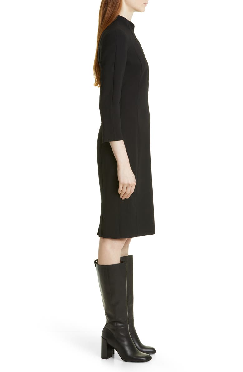 Akris Belted Long Sleeve Wool Blend Dress, Alternate, color, 