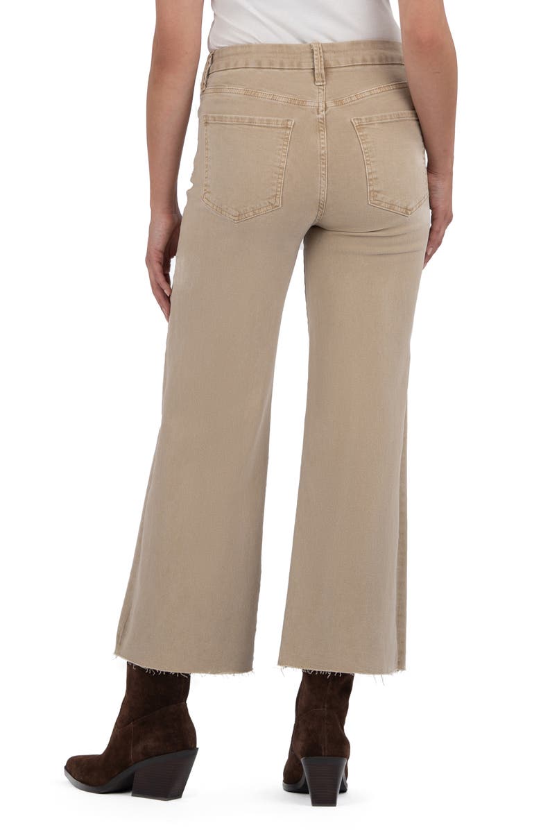 KUT from the Kloth Meg Fab Ab Raw Hem High Waist Ankle Wide Leg Jeans, Alternate, color, Biscuit