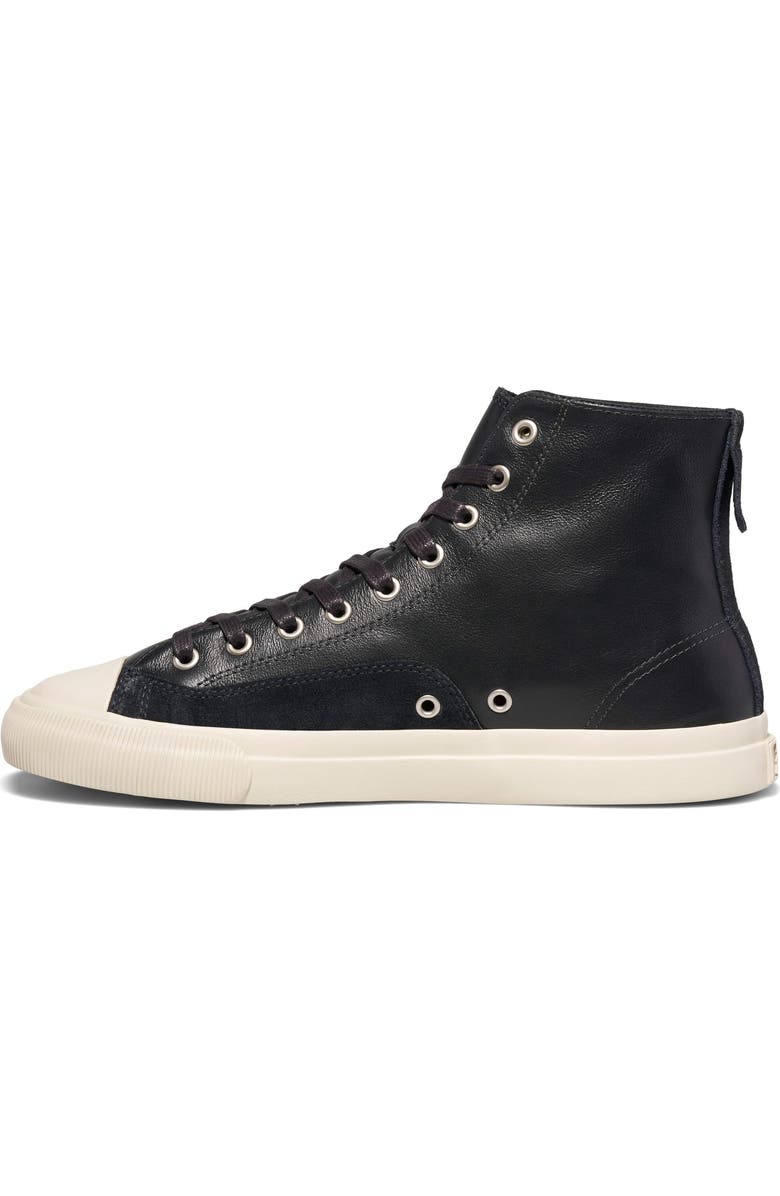 P.F. Flyers All-American Luxe High-Top Leather & Suede Sneaker, Alternate, color, Black