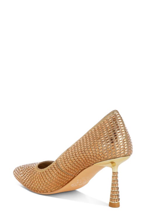 London Rag Benjamins Rhinestone Pump In Gold