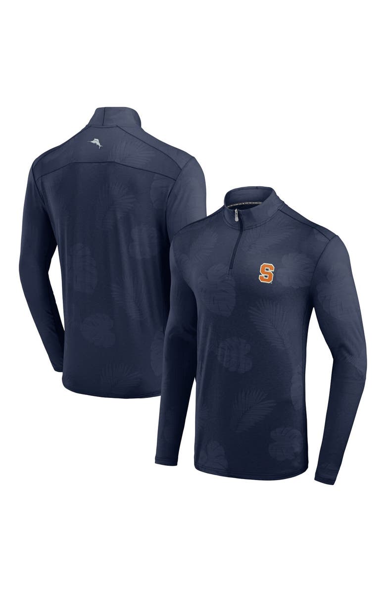 Tommy Bahama Men's Tommy Bahama Navy Syracuse Orange Delray Frond IslandZone Half-Zip Jacket, Alternate, color, Navy