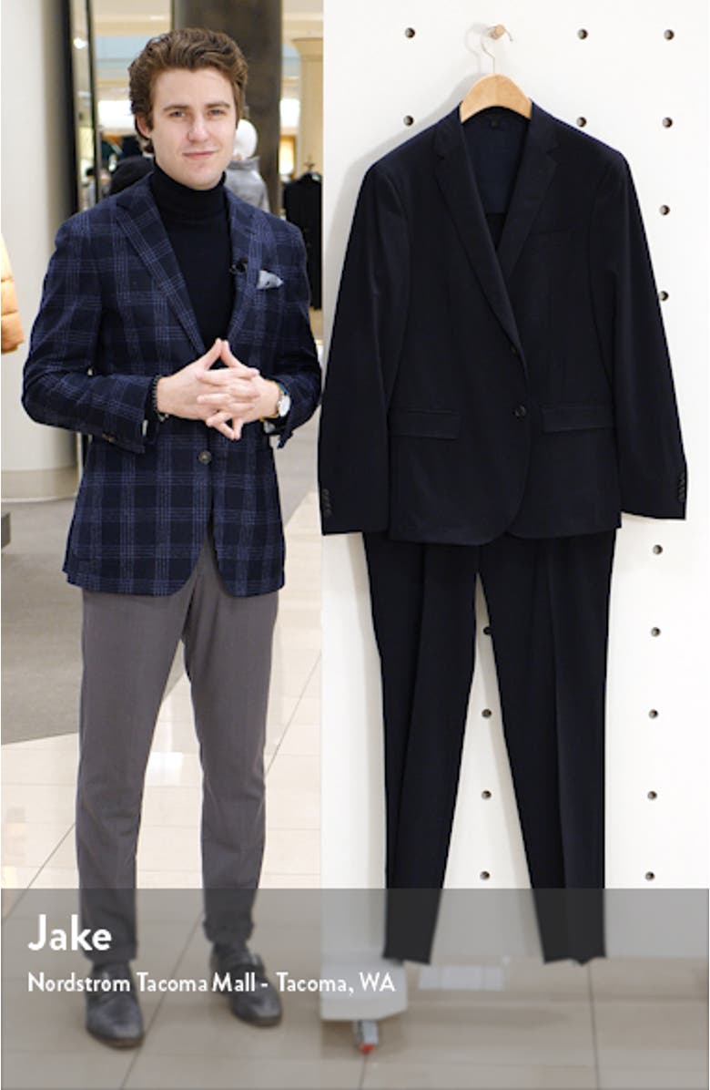 Neight/Byte Trim Fit Solid Stretch Wool Blend Travel Suit, sales video thumbnail