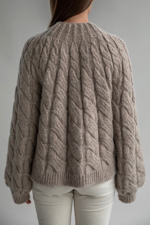 Sskein Tomo Mix Cable Handknit In Oat Heather