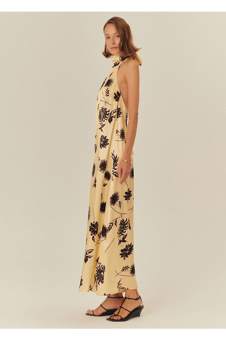 Bonnie Floral Viscose Maxi Dress, Alternate, color, Ecru