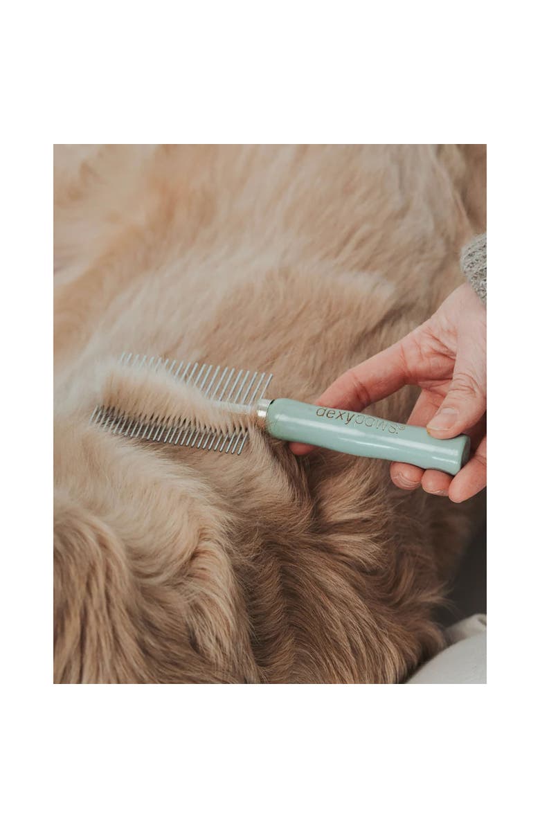 Dexypaws Stainless Steel Pet Comb, Sage Green, Dog & Cat Grooming Tool, Alternate, color, Green