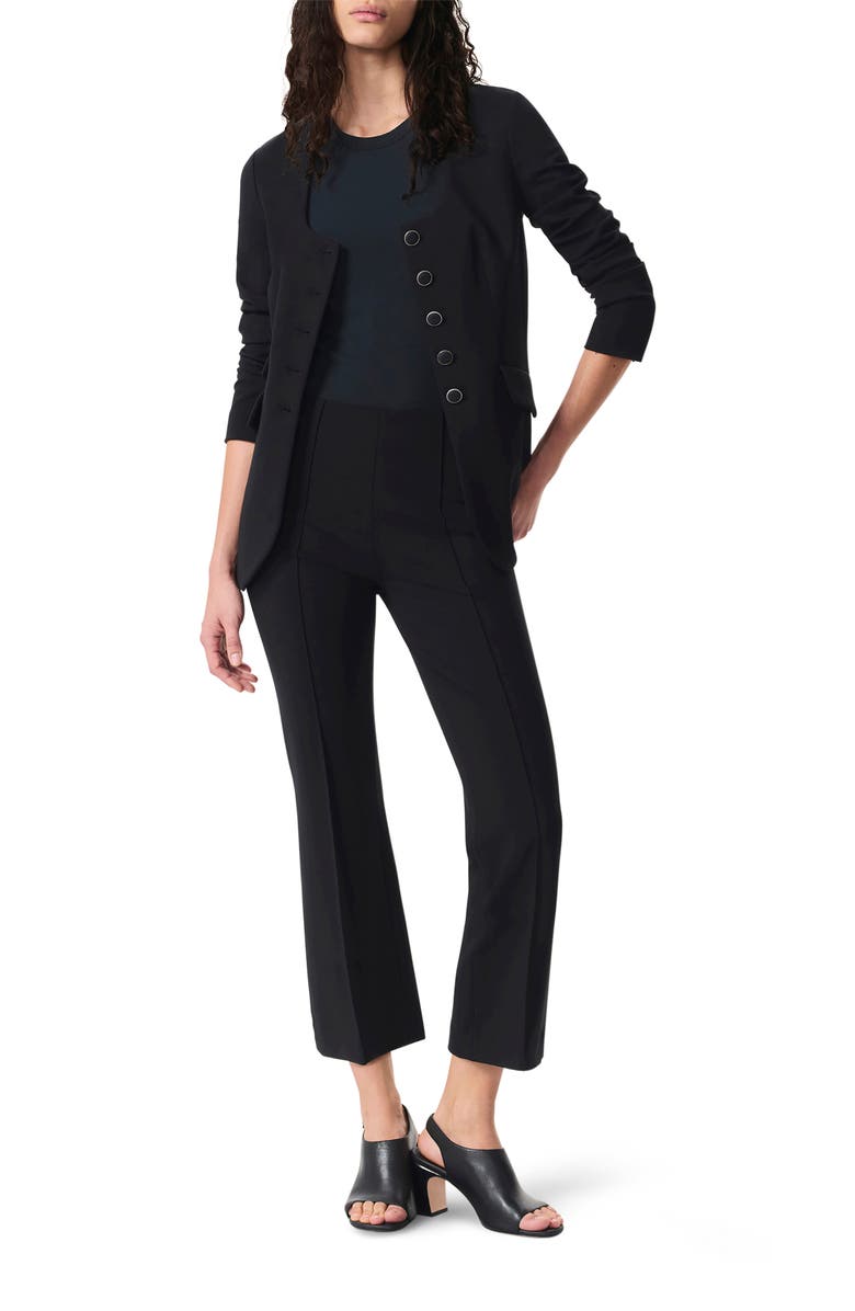 rag & bone Roslyn Ponte U-Neck Blazer, Alternate, color, Black