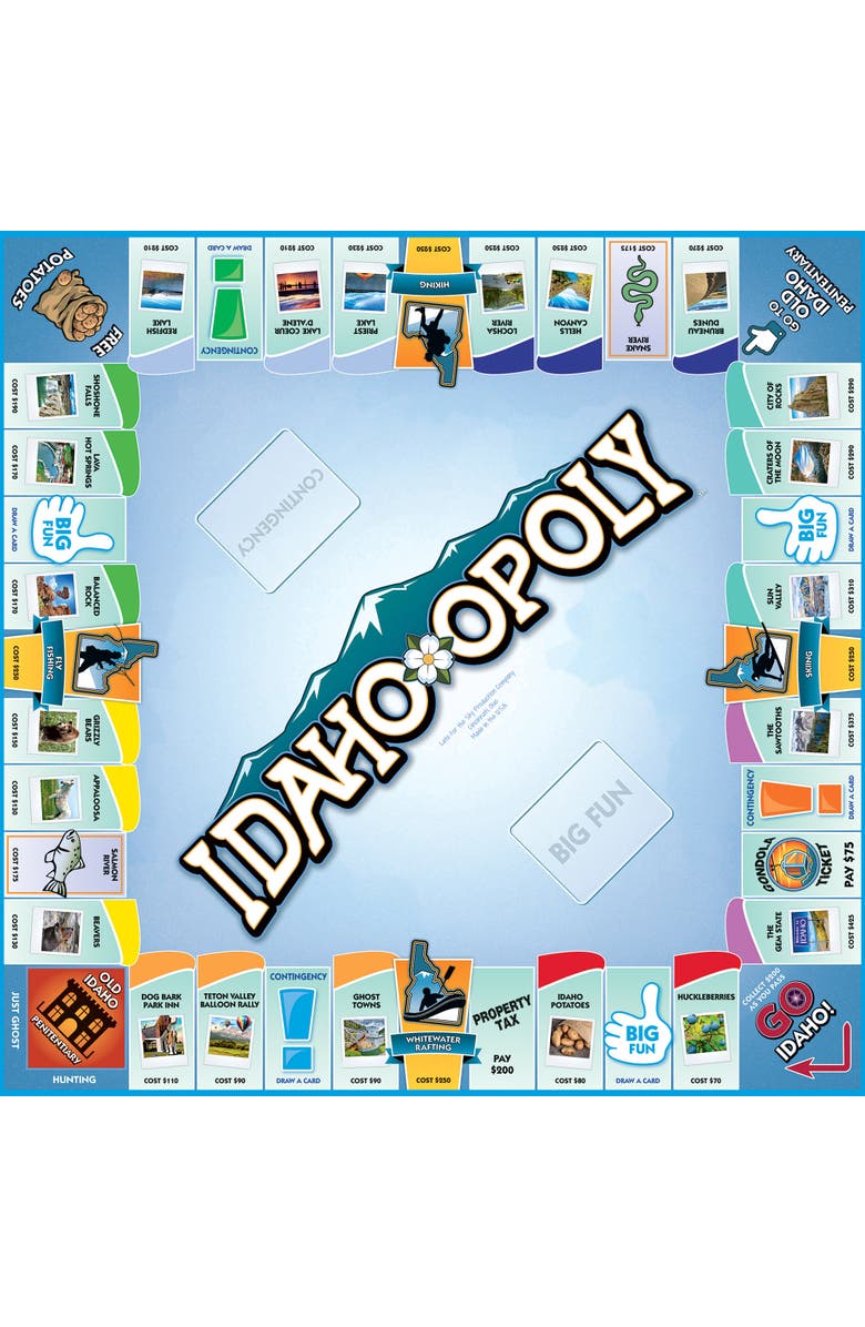 Late for the Sky Idahoopoly Monopoly Board Game, Alternate, color, Multicolored