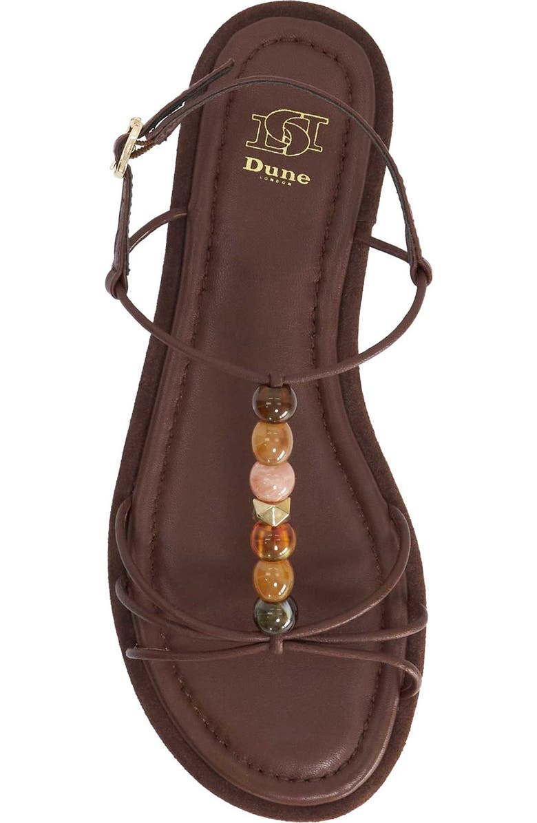 Dune London Lemnos Leather Flat Sandal, Alternate, color, Chocolate