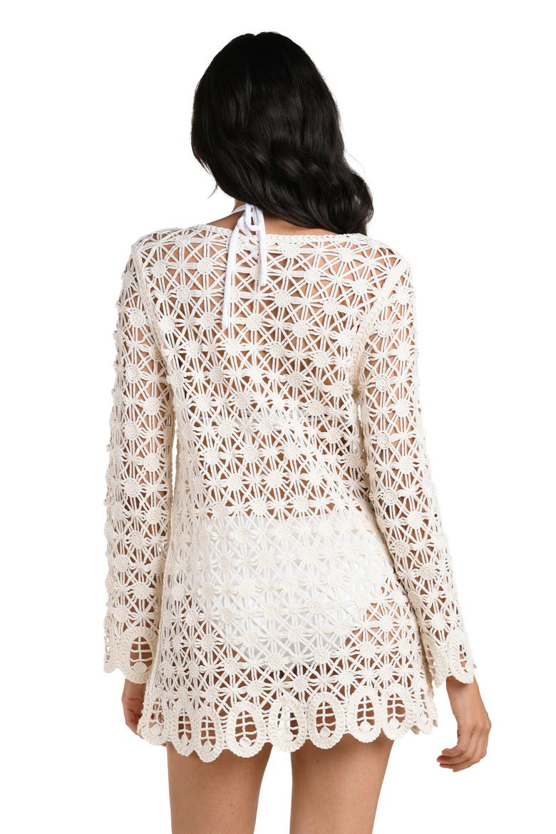 Serenity Tie Front Cotton Blend Cover-Up Tunic, Alternate, color, IVORY