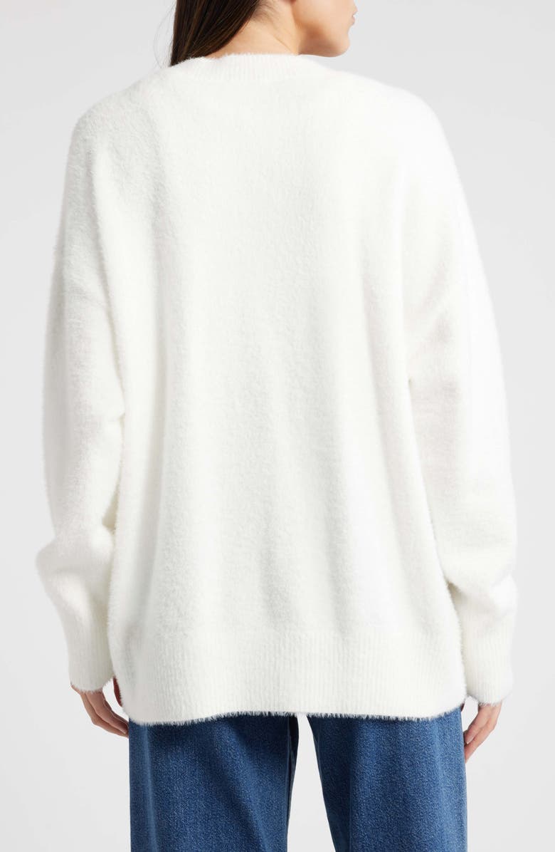 Good American Oversized Cardigan, Alternate, color, Cloud White001