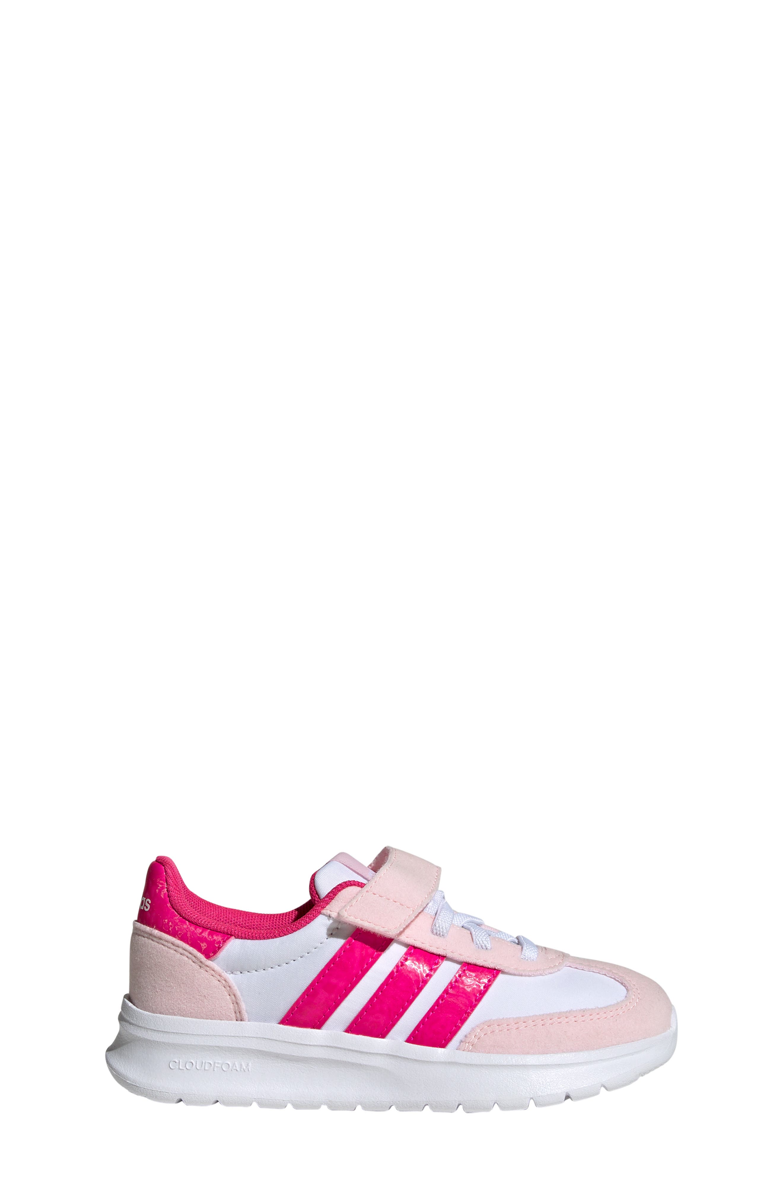 adidas Kids' Run '70s El C Sneaker, Alternate, color, White/ Shock Pink/ Clear Pink