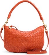 Clare V. Medium Petit Moyen Woven Leather Messenger Bag