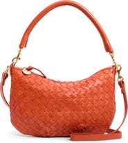 Clare V. Medium Petit Moyen Woven Leather Messenger Bag