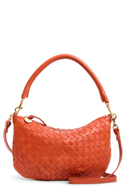 Clare V. Medium Petit Moyen Woven Leather Messenger Bag in Saltillo at Nordstrom