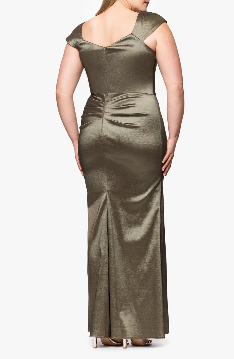 Xscape Evenings Stretch Taffeta Trumpet Gown, Alternate, color, Olive