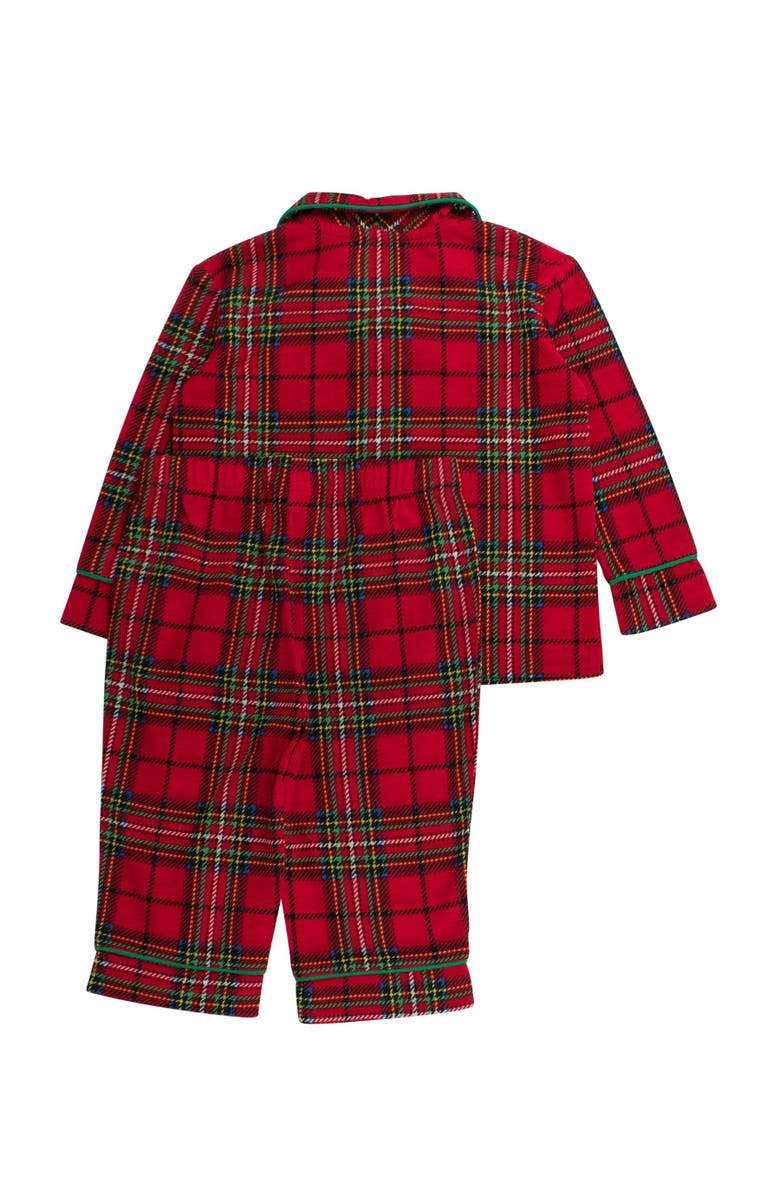 RuffleButts Gender Inclusive Button Up Pajama Set, Alternate, color, Red Nicholas Plaid