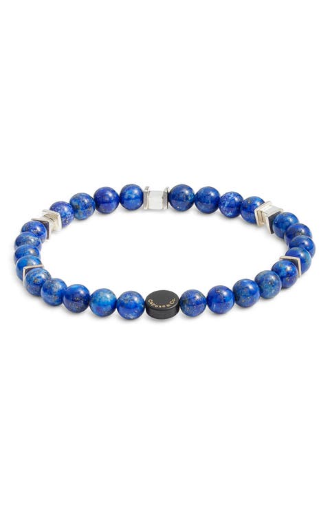 Men's Square Beaded Stretch Bracelet