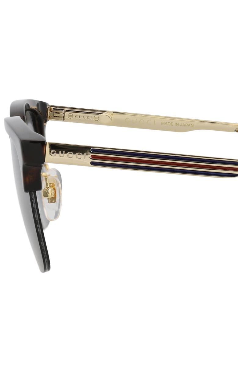 Gucci 53mm Square Sunglasses, Alternate, color, Havana Gold Grey