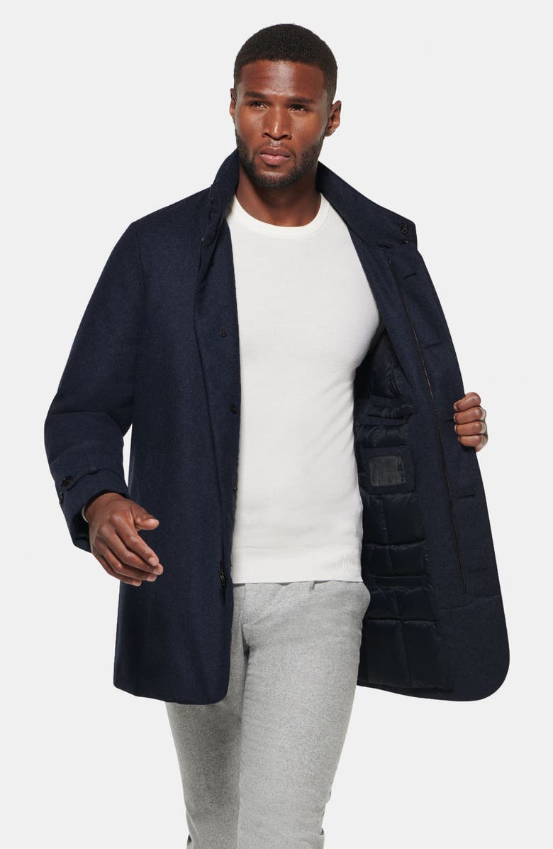 Norwegian Wool Slim Waterproof 750 Fill Power Quilted Down Coat with Packable Hood, Alternate, color, 