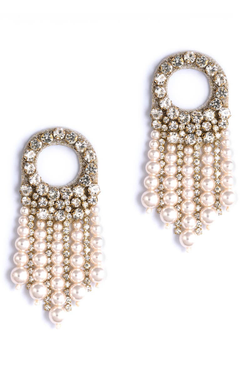 Deepa Gurnani Makena Faux Pearl Drop Earrings, Main, color,