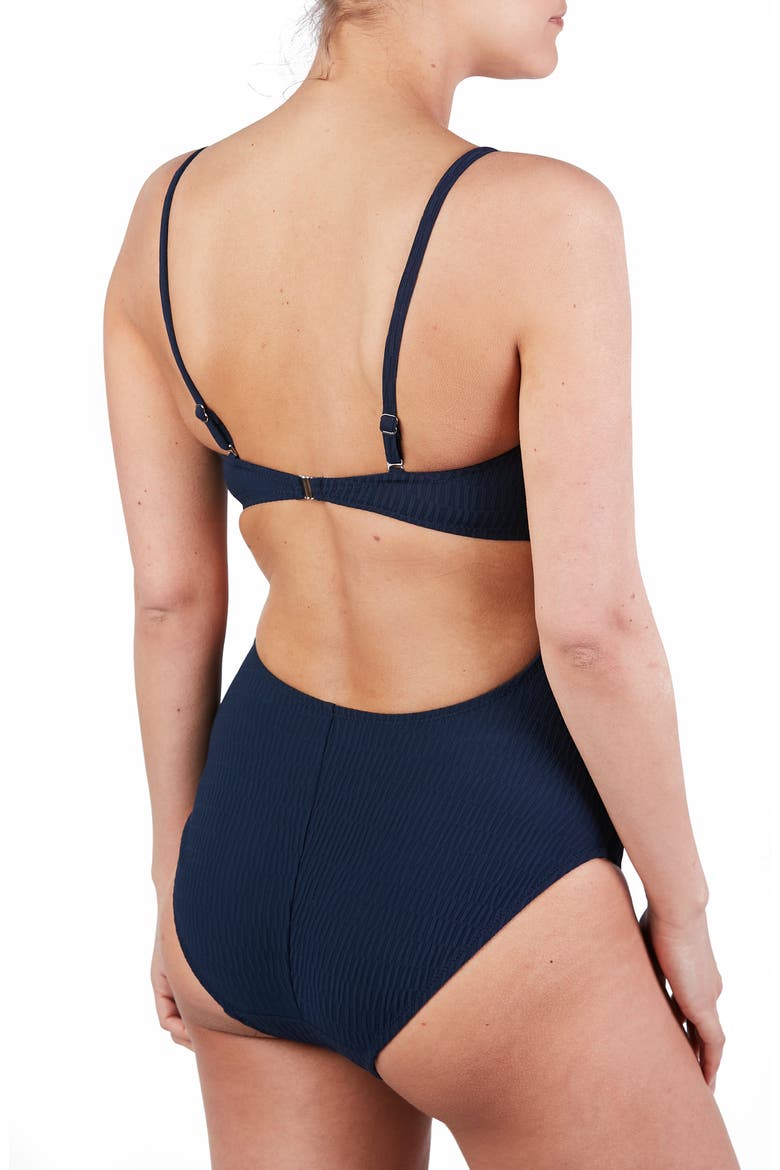 Bow One-Piece Maternity Swimsuit, Alternate, color, MARINE