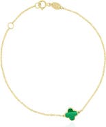 The Lovery Fine Jewelry Mini Malachite Single Clover Bracelet