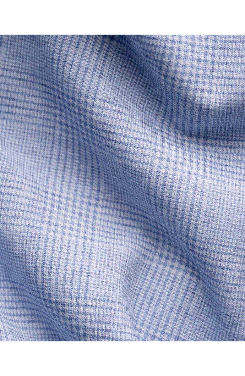 Eton Slim Fit Check Stretch Jersey Dress Shirt, Alternate, color, Light Blue